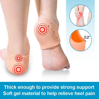 Silicone Heel Protector Sleeve for Cracked Heels & Pain Relief – Breathable & Cushioned Support.